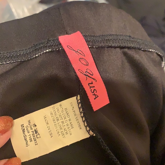 JOY USA SPANDEX BLACK SLACKS PANTS SZ M STRAIGHT LEG SKINNY leg - Picture 3 of 4